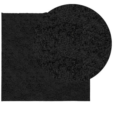 vidaXL Covor pufos "PAMPLONA" cu fire înalte, negru modern, 160x160 cm