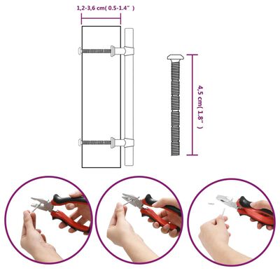 vidaXL Mânere de dulap, 20 buc., negru, 128 mm, oțel inoxidabil