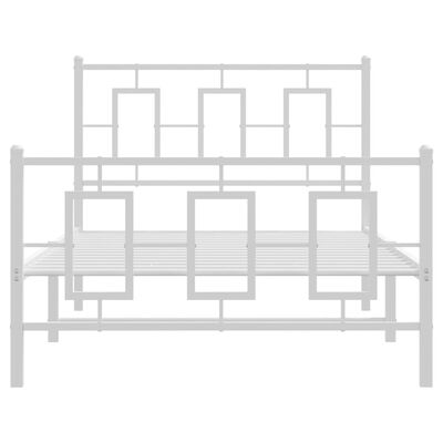vidaXL Cadru de pat metalic cu tăblie de cap/picioare, alb, 100x200 cm