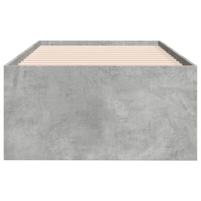 vidaXL Cadru pat de zi cu sertare gri beton 100x200 cm lemn prelucrat