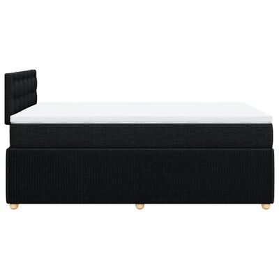 vidaXL Pat box spring cu saltea, negru, 120x200 cm, textil