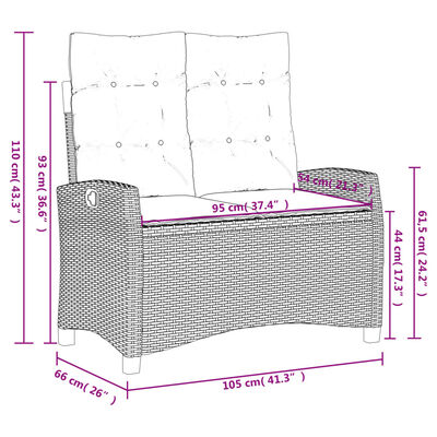 vidaXL Set mobilier de grădină cu perne, 5 piese, negru, poliratan