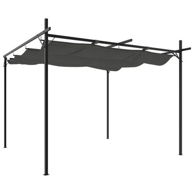 vidaXL Pergola cu acoperiș retractabil, antracit, 295x292x230 cm