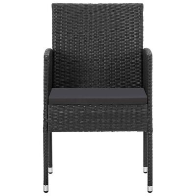 vidaXL Set mobilier de grădină, 7 piese, negru