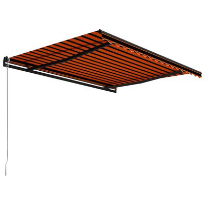 vidaXL Copertină retractabilă manual, portocaliu & maro, 450x300 cm