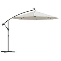 vidaXL Umbrelă soare suspendată, iluminare LED, stâlp metalic 300 cm