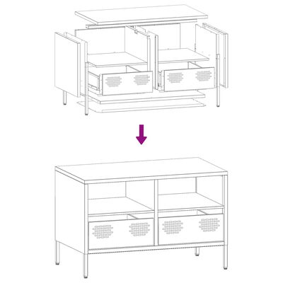 vidaXL Dulap TV, antracit, 68x39x43,5 cm, oțel laminat la rece