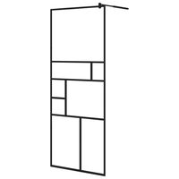 vidaXL Paravan de duș walk-in negru 80x195 cm sticlă ESG transparentă