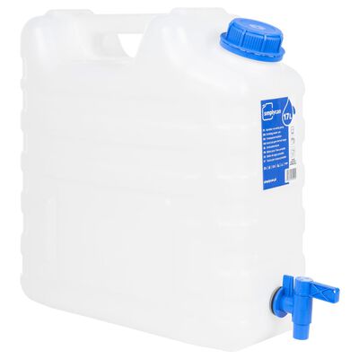 vidaXL Recipient de apă cu robinet, transparent, 15 L, plastic