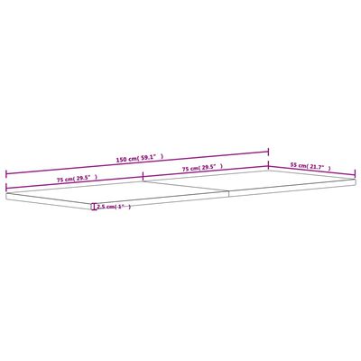 vidaXL Blat de birou, 150x55x2,5 cm, lemn masiv de fag