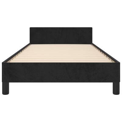 vidaXL Cadru de pat cu tăblie, negru, 80x200 cm, catifea