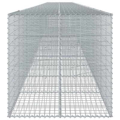 vidaXL Coș gabion cu capac, 1200x100x100 cm, fier galvanizat