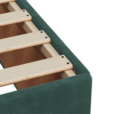 vidaXL Pat box spring cu saltea, verde închis, 120x200 cm, catifea