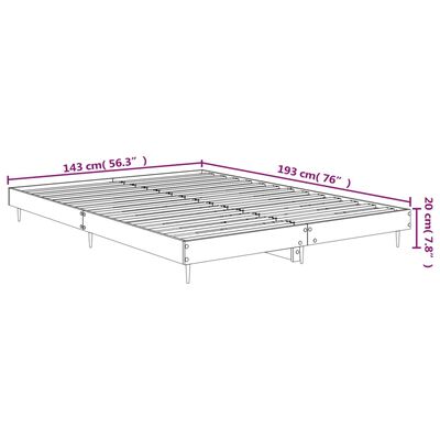 vidaXL Cadru de pat, negru, 140x190 cm, lemn prelucrat