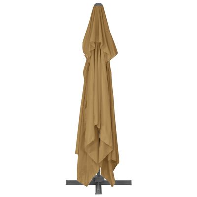 vidaXL Umbrelă suspendată cu stâlp din aluminiu, taupe, 400x300 cm