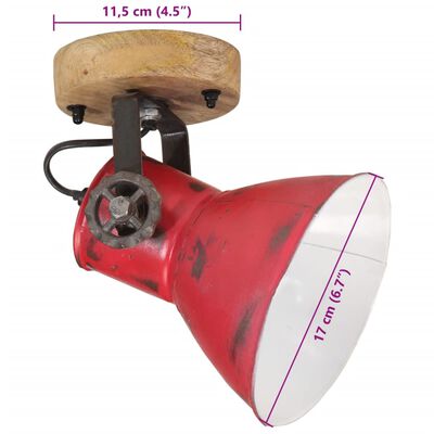 vidaXL Lampă de perete 25 W, roșu uzat, 11,5x11,5x25 cm, E27