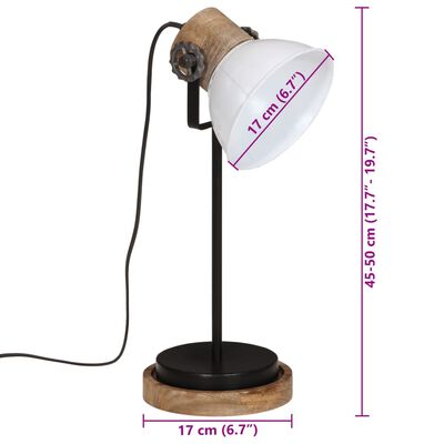 vidaXL Lampă de birou 25 W, alb, 17x17x50 cm, E27