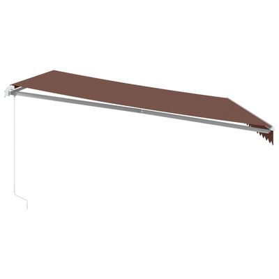 vidaXL Copertina retractabilă manual cu LED, maro, 450x350 cm