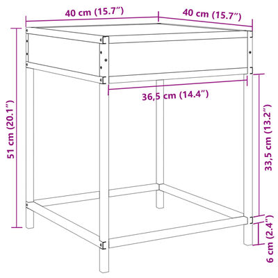 vidaXL Măsuță de cafea cu LED infinity, negru, 40x40x51 cm