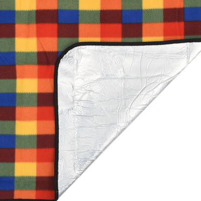 vidaXL Pătură picnic pliabilă, carouri multicolor, 200x150 cm catifea