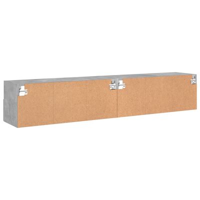 vidaXL Comode TV de perete, 2 buc., gri beton, 80x30x30 cm, lemn