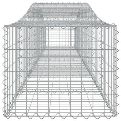 vidaXL Coșuri gabion arcuite 15 buc, 400x50x40/60 cm, fier galvanizat