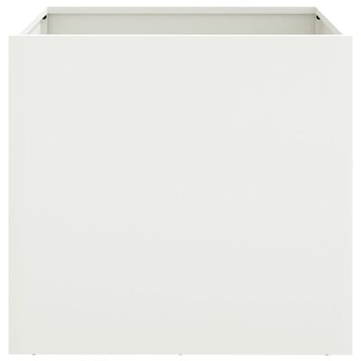 vidaXL Jardiniere, 2 buc., alb, 42x40x39 cm, oțel laminat la rece