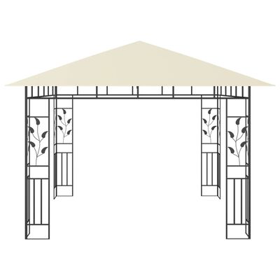 vidaXL Pavilion cu plasă anti-țânțari & lumini LED crem 3x3x2,73m