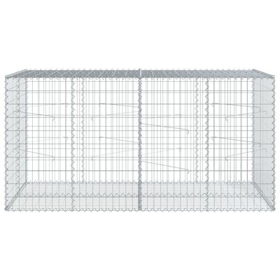 vidaXL Coș gabion cu capac, 200x100x100 cm, fier galvanizat