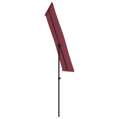 vidaXL Umbrelă soare de grădină stâlp aluminiu roșu bordo 180x110 cm