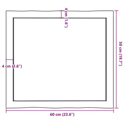 vidaXL Blat masă 60x50x(2-6) cm lemn stejar netratat contur organic