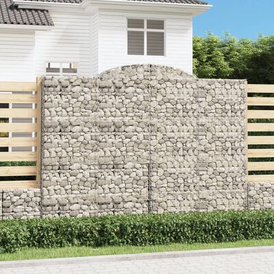 vidaXL Coșuri gabion arcuite 2 buc. 300x30x220/240 cm fier galvanizat