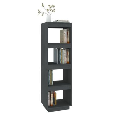 vidaXL Bibliotecă/Separator cameră, gri, 40x35x135 cm, lemn masiv pin