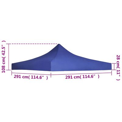 vidaXL Acoperiș cort de petrecere, albastru, 3 x 3 m