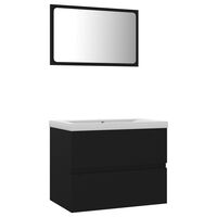 vidaXL Set mobilier de baie, negru, lemn prelucrat