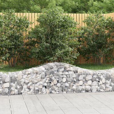 vidaXL Coșuri gabion arcuite 4 buc, 200x50x40/60 cm, fier galvanizat