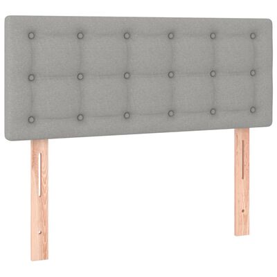 vidaXL Tăblie de pat cu LED, gri deschis, 90x5x78/88 cm, textil