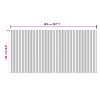 vidaXL Covor dreptunghiular, natural deschis, 100x200 cm, bambus