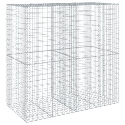 vidaXL Coș gabion cu capac, 200x100x200 cm, fier galvanizat