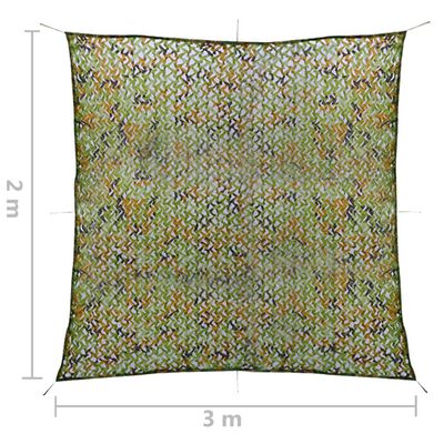vidaXL Plasă de camuflaj cu geantă de depozitare, verde, 2x3 m