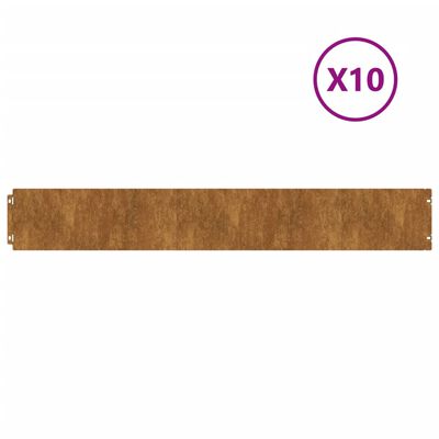 vidaXL Borduri de gazon 10 buc. 15x103 cm oțel Corten flexibil