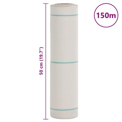 vidaXL Membrană antiburuieni, alb, 0,5x150 m, PP