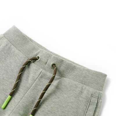 Pantaloni scurți pentru copii cu șnur, kaki deschis melanj, 104