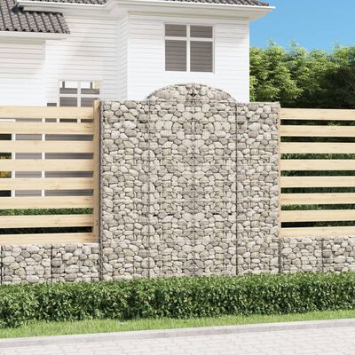 vidaXL Coșuri gabion arcuite,3 buc., 200x30x220/240cm, fier galvanizat