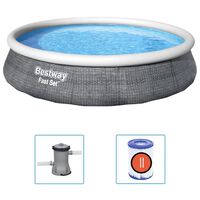 Bestway Set piscină gonflabilă Fast Set, cu pompă, 396 x 84 cm