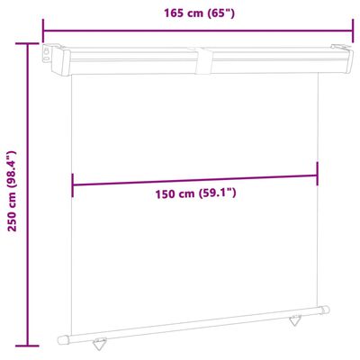 vidaXL Copertină laterală de balcon, crem, 165 x 250 cm