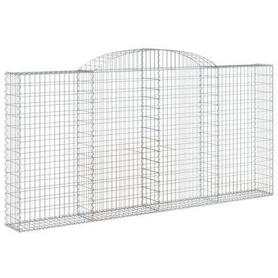 vidaXL Coș gabion arcuit, 300x30x140/160 cm, fier galvanizat