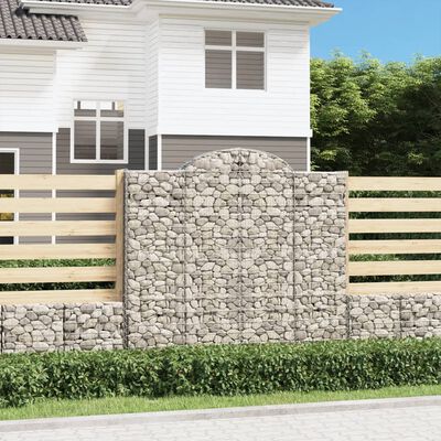 vidaXL Coșuri gabion arcuite 13 buc, 200x50x180/200cm, fier galvanizat