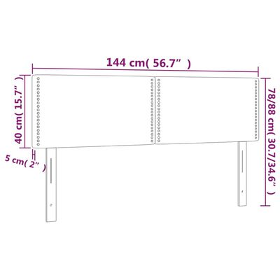 vidaXL Tăblii de pat, 2 buc., negru, 72x5x78/88 cm, textil