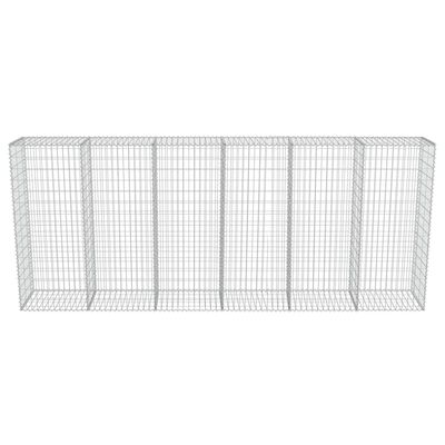 vidaXL Perete gabion cu capace, 300 x 50 x 150 cm, oțel galvanizat